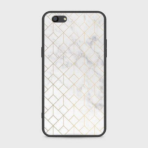 Oppo A77 Cover - White Marble Series 2 - HQ Ultra Shine Premium Infinity Glass Soft Silicon Borders Case