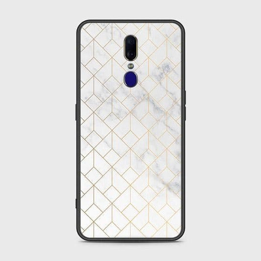 Oppo A9 Cover - White Marble Series 2 - HQ Ultra Shine Premium Infinity Glass Soft Silicon Borders Case