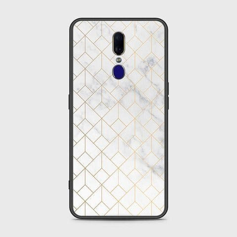 Oppo F11 Cover - White Marble Series 2 - HQ Ultra Shine Premium Infinity Glass Soft Silicon Borders Case