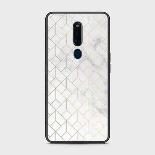 Oppo R19 Cover - White Marble Series 2 - HQ Ultra Shine Premium Infinity Glass Soft Silicon Borders Case