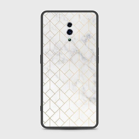 Oppo Reno Cover - White Marble Series 2 - HQ Ultra Shine Premium Infinity Glass Soft Silicon Borders Case