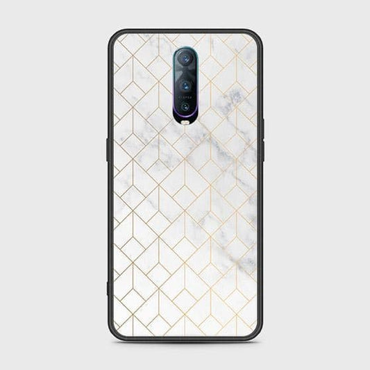 OPPO R17 Pro Cover - White Marble Series 2 - HQ Ultra Shine Premium Infinity Glass Soft Silicon Borders Case