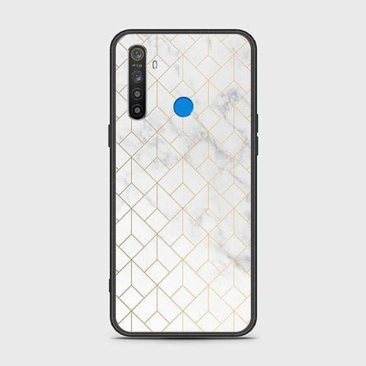 Realme 6i Cover - White Marble Series 2 - HQ Ultra Shine Premium Infinity Glass Soft Silicon Borders Case