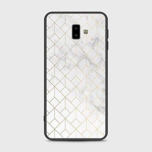 Samsung Galaxy J6 Plus 2018 Cover - White Marble Series 2 - HQ Ultra Shine Premium Infinity Glass Soft Silicon Borders Case