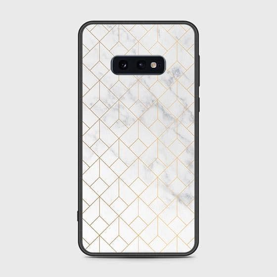 Samsung Galaxy S10e Cover - White Marble Series 2 - HQ Ultra Shine Premium Infinity Glass Soft Silicon Borders Case