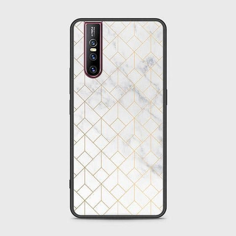 Vivo V15 Pro Cover - White Marble Series 2 - HQ Ultra Shine Premium Infinity Glass Soft Silicon Borders Case