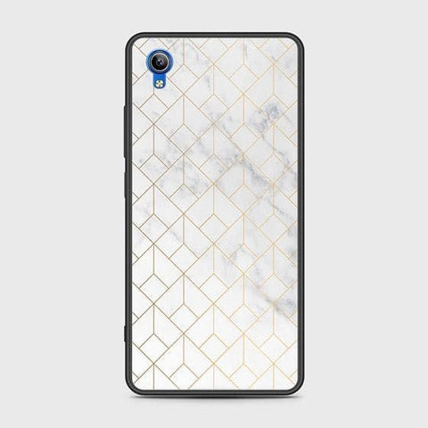 Vivo Y91C Cover - White Marble Series 2 - HQ Ultra Shine Premium Infinity Glass Soft Silicon Borders Case