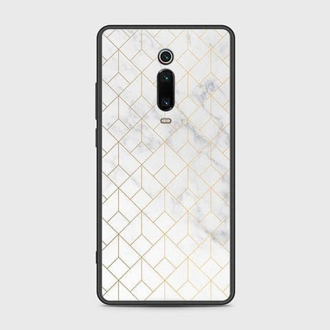 Xiaomi Mi 9T Cover - White Marble Series 2 - HQ Ultra Shine Premium Infinity Glass Soft Silicon Borders Case