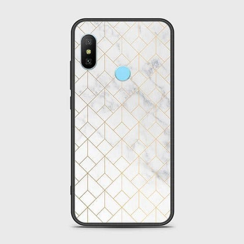 Xiaomi Redmi Note 6 Pro Cover - White Marble Series 2 - HQ Ultra Shine Premium Infinity Glass Soft Silicon Borders Case