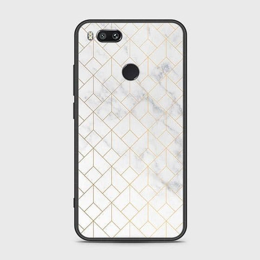 Xiaomi Mi A1 / Mi 5X Cover - White Marble Series 2 - HQ Ultra Shine Premium Infinity Glass Soft Silicon Borders Case