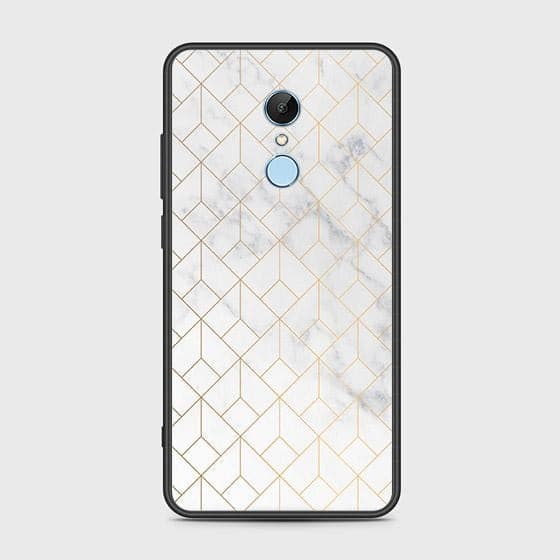 Xiaomi Redmi 5 Cover - White Marble Series 2 - HQ Ultra Shine Premium Infinity Glass Soft Silicon Borders Case