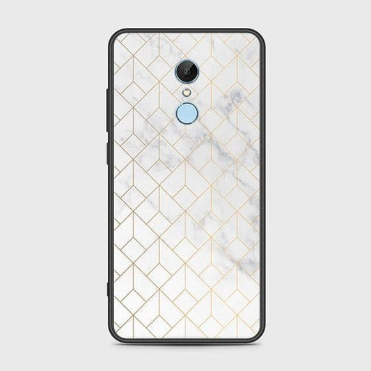 Xiaomi Redmi Note 5 / Redmi 5 Plus Cover - White Marble Series 2 - HQ Ultra Shine Premium Infinity Glass Soft Silicon Borders Case