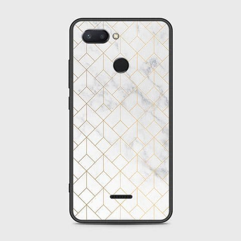 Xiaomi Redmi 6 Cover - White Marble Series 2 - HQ Ultra Shine Premium Infinity Glass Soft Silicon Borders Case