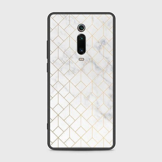 Xiaomi Redmi K20 Cover - White Marble Series 2 - HQ Ultra Shine Premium Infinity Glass Soft Silicon Borders Case