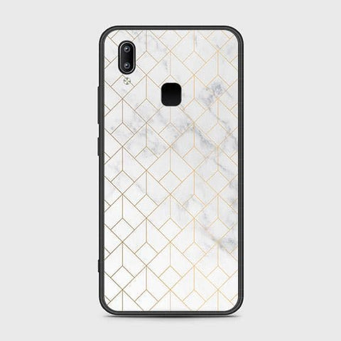 Vivo Y95 Cover - White Marble Series 2 - HQ Ultra Shine Premium Infinity Glass Soft Silicon Borders Case