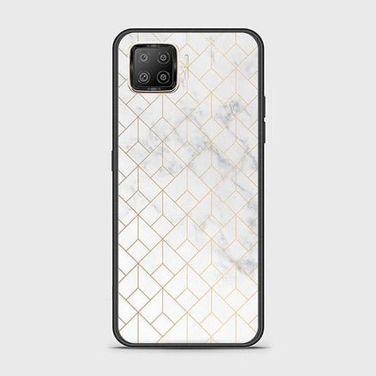 Oppo Reno 4 Lite Cover - White Marble Series 2 - HQ Ultra Shine Premium Infinity Glass Soft Silicon Borders Case