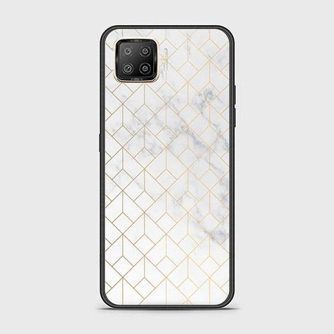 Oppo A93 Cover - White Marble Series 2 - HQ Ultra Shine Premium Infinity Glass Soft Silicon Borders Case