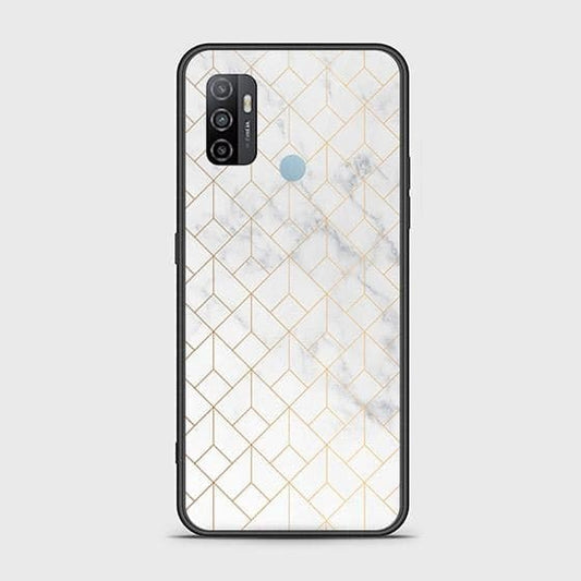Oppo A53s Cover - White Marble Series 2 - HQ Ultra Shine Premium Infinity Glass Soft Silicon Borders Case