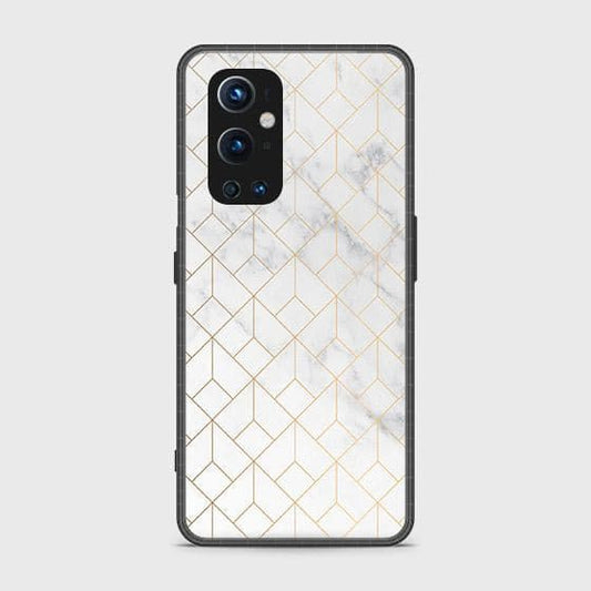 Oneplus 9 Pro Cover - White Marble Series 2 - HQ Ultra Shine Premium Infinity Glass Soft Silicon Borders Case