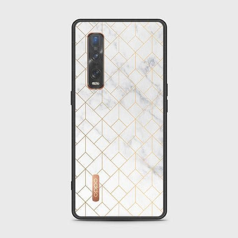 Oppo Find X2 Pro Cover - White Marble Series 2 - HQ Ultra Shine Premium Infinity Glass Soft Silicon Borders Case