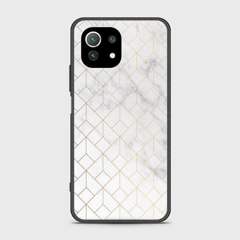 Xiaomi Mi 11 Lite Cover - White Marble Series 2 - HQ Ultra Shine Premium Infinity Glass Soft Silicon Borders Case