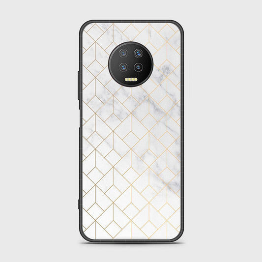 Infinix Note 7 Cover- White Marble Series 2 - HQ Ultra Shine Premium Infinity Glass Soft Silicon Borders Case