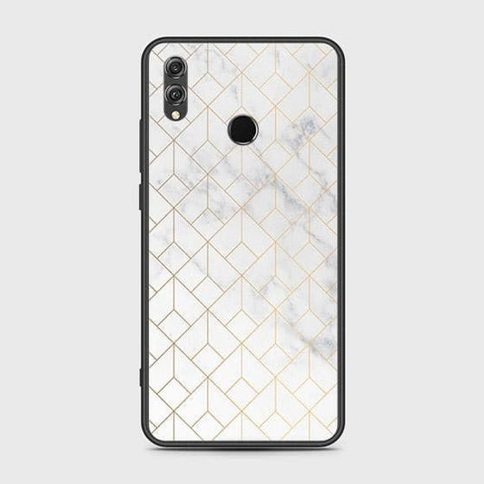 Huawei Honor 8X Cover - White Marble Series 2 - HQ Ultra Shine Premium Infinity Glass Soft Silicon Borders Case