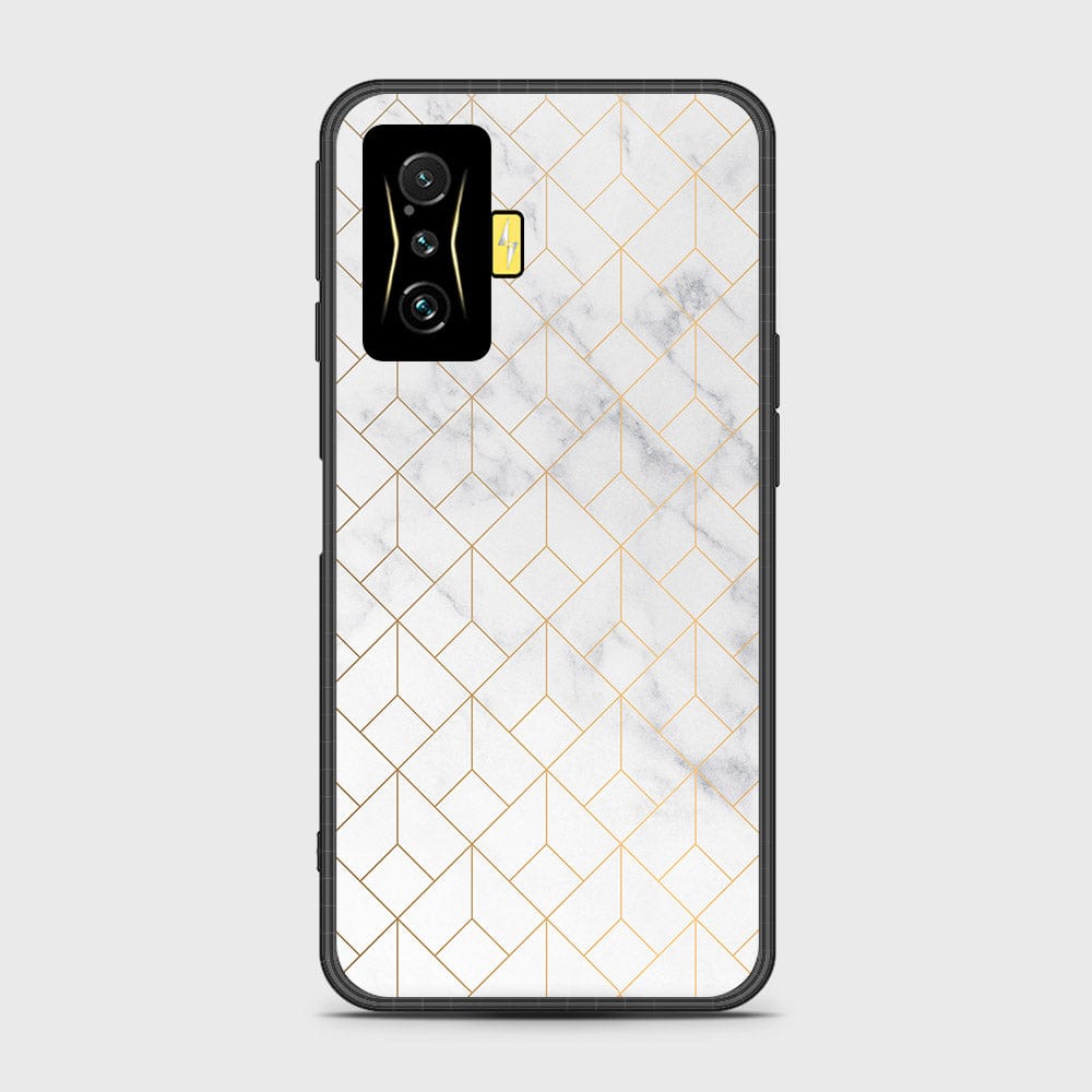 Xiaomi Poco F4 GT Cover- White Marble Series 2 - HQ Ultra Shine Premium Infinity Glass Soft Silicon Borders Case