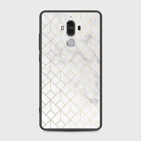 Huawei Mate 9 Cover - White Marble Series 2 - HQ Ultra Shine Premium Infinity Glass Soft Silicon Borders Case