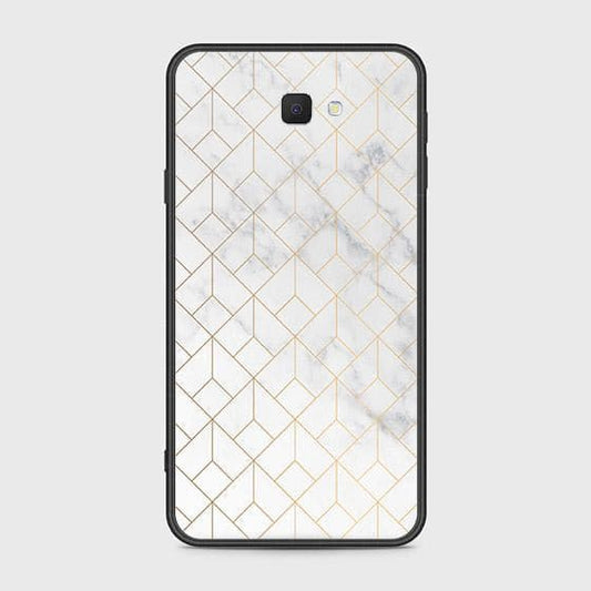 Samsung Galaxy J7 Prime Cover - White Marble Series 2 - HQ Ultra Shine Premium Infinity Glass Soft Silicon Borders Case