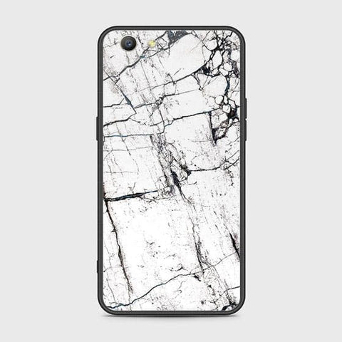 Oppo A39 Cover - White Marble Series 2 - HQ Ultra Shine Premium Infinity Glass Soft Silicon Borders Case