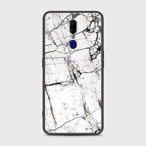 Oppo F11 Cover - White Marble Series 2 - HQ Ultra Shine Premium Infinity Glass Soft Silicon Borders Case