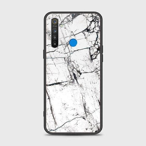 Realme 5i Cover - White Marble Series 2 - HQ Ultra Shine Premium Infinity Glass Soft Silicon Borders Case