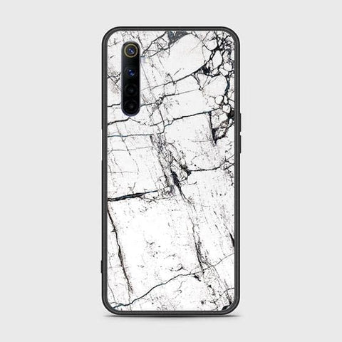 Realme 6 Cover - White Marble Series 2 - HQ Ultra Shine Premium Infinity Glass Soft Silicon Borders Case