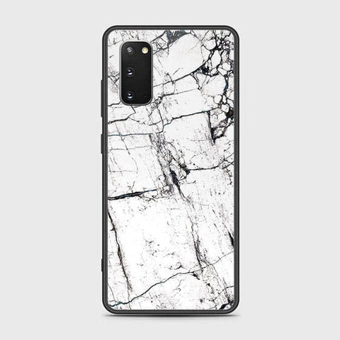 Samsung Galaxy S20 Plus Cover - White Marble Series 2 - HQ Ultra Shine Premium Infinity Glass Soft Silicon Borders Case