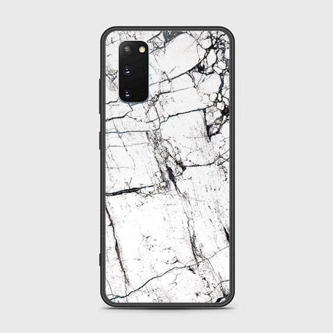 Samsung Galaxy S20 Cover - White Marble Series 2 - HQ Ultra Shine Premium Infinity Glass Soft Silicon Borders Case
