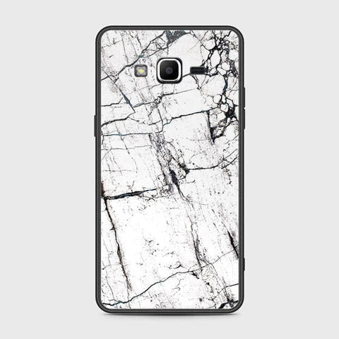 Samsung Galaxy J2 Prime Cover - White Marble Series 2 - HQ Ultra Shine Premium Infinity Glass Soft Silicon Borders Case