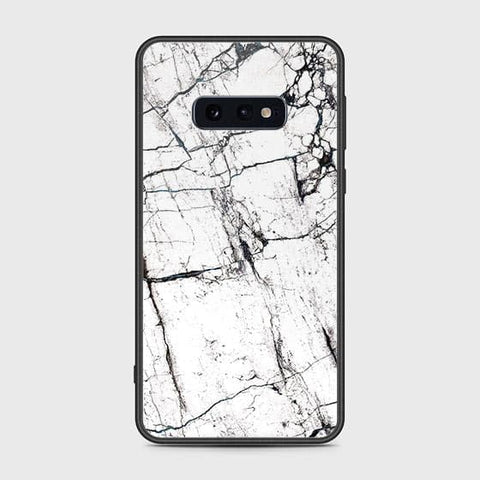 Samsung Galaxy S10e Cover - White Marble Series 2 - HQ Ultra Shine Premium Infinity Glass Soft Silicon Borders Case