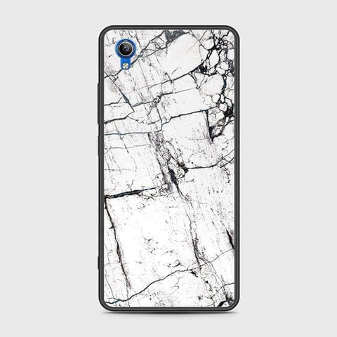 Vivo Y91C Cover - White Marble Series 2 - HQ Ultra Shine Premium Infinity Glass Soft Silicon Borders Case