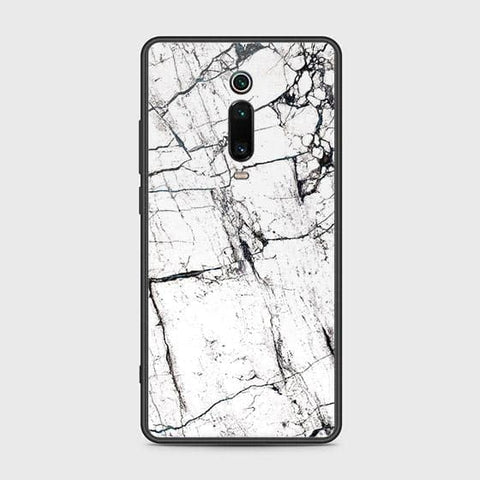 Xiaomi Mi 9T Cover - White Marble Series 2 - HQ Ultra Shine Premium Infinity Glass Soft Silicon Borders Case