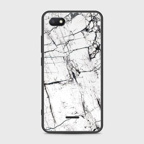 Xiaomi Redmi 6A Cover - White Marble Series 2 - HQ Ultra Shine Premium Infinity Glass Soft Silicon Borders Case