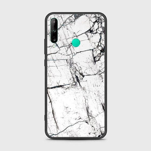 Huawei Y7P Cover - White Marble Series 2 - HQ Ultra Shine Premium Infinity Glass Soft Silicon Borders Case