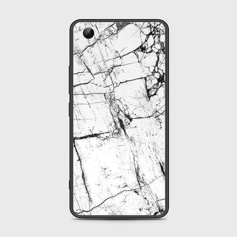 Vivo Y81 Cover - White Marble Series 2 - HQ Ultra Shine Premium Infinity Glass Soft Silicon Borders Case