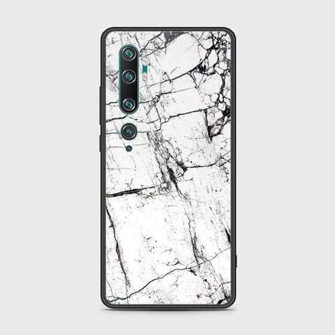 Xiaomi Mi Note 10 Cover - White Marble Series 2 - HQ Ultra Shine Premium Infinity Glass Soft Silicon Borders Case