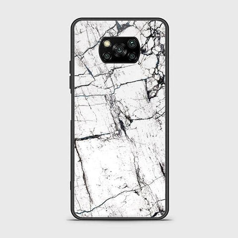 Xiaomi Poco X3 Cover - White Marble Series 2 - HQ Ultra Shine Premium Infinity Glass Soft Silicon Borders Case