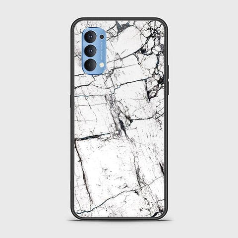 Oppo Reno 4 Cover - White Marble Series 2 - HQ Ultra Shine Premium Infinity Glass Soft Silicon Borders Case