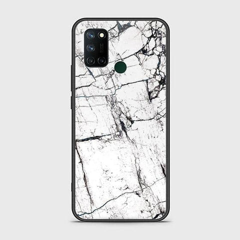 Realme C17 Cover - White Marble Series 2 - HQ Ultra Shine Premium Infinity Glass Soft Silicon Borders Case