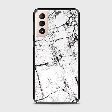 Samsung Galaxy S21 FE 5G Cover - White Marble Series 2 - HQ Ultra Shine Premium Infinity Glass Soft Silicon Borders Case