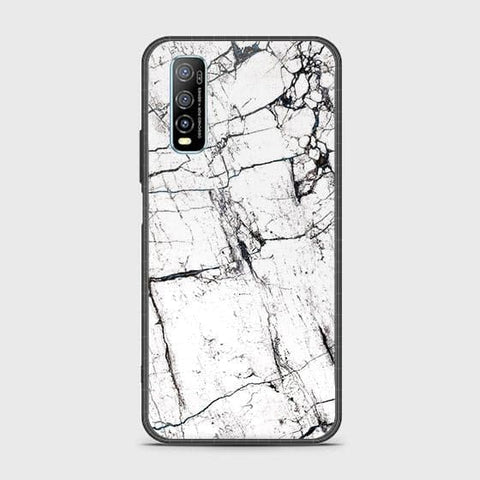 Vivo Y70s Cover - White Marble Series 2 - HQ Ultra Shine Premium Infinity Glass Soft Silicon Borders Case