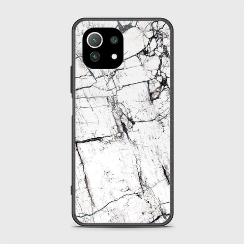 Xiaomi Mi 11 Lite Cover - White Marble Series 2 - HQ Ultra Shine Premium Infinity Glass Soft Silicon Borders Case